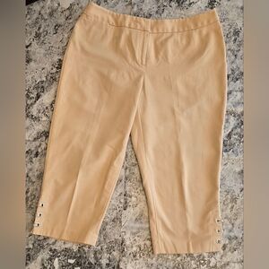 Women's Capri Tan/Camel with stylish  grommets Size 14 curvy fit